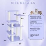 46in 5-Level Cat Tree,Indoor&Outdoor Large Cat Tower with Scratching Posts | Purple Tall Cat Tower,PVC Support Pipes and Waterproof PE Panels,Durable and Simple to Wipe Clean,Easy to Assemble CTT-8 - Image 5