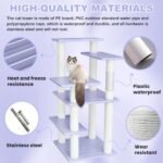 46in 5-Level Cat Tree,Indoor&Outdoor Large Cat Tower with Scratching Posts | Purple Tall Cat Tower,PVC Support Pipes and Waterproof PE Panels,Durable and Simple to Wipe Clean,Easy to Assemble CTT-8 - Image 2