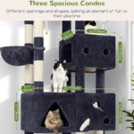 Globlazer Extra Large Cat Tower, 81-inch Tall Cat Tree for Big Cats 20 lbs, XXL Heavy Duty Cat Scratching Tower for Indoor Adult Cats with 3 Cat Condos, 8 Scratching Posts, F81, Dark Grey - Image 2