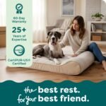 FurHaven Orthopedic Dog Bed for Large Dogs, Luxe Lounger Contour Mattress with Solid Orthopedic Foam Slab for Joint Support, Removable Washable Cover - Jumbo Plus XXL, Plush Suede, Cream - Image 8