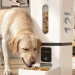 Automatic Dog Feeder Large Breed: 12L/50 Cup Capacity for Kibble up to 20mm | Anti-Clog Dog Food Dispenser - HD 1080P Camera for Remote Mealtime Check-Ins - WiFi App Scheduling Easy Setup by Yakry