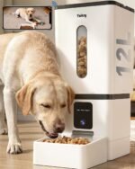 Automatic Dog Feeder Large Breed: 12L/50 Cup Capacity for Kibble up to 20mm | Anti-Clog Dog Food Dispenser - HD 1080P Camera for Remote Mealtime Check-Ins - WiFi App Scheduling Easy Setup by Yakry