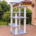 46in 5-Level Cat Tree,Indoor&Outdoor Large Cat Tower with Scratching Posts | Purple Tall Cat Tower,PVC Support Pipes and Waterproof PE Panels,Durable and Simple to Wipe Clean,Easy to Assemble CTT-8