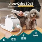PetCove FurrFluff Dog Grooming Vacuum, Clippers, Blow Dryer, 2.6L Dust Bin | Dog Vacuum for Shedding Grooming with HEPA Filter, Nail Grinder, Self-Cleaning Brushes, 3-Speed Suction, 3 Heat Settings - Image 5
