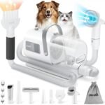 Pecute 7-in-1 Dog Grooming Vacuum & Dryer for Heavy Shedding | 10000Pa suction, adj suction & temp, home & salon use, 55dB low noise, 1.7L dust cup, reduces flying hair, easy cleanup