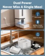 Automatic Dog Feeder Large Breed: 12L/50 Cup Capacity for Kibble up to 20mm | Anti-Clog Dog Food Dispenser - HD 1080P Camera for Remote Mealtime Check-Ins - WiFi App Scheduling Easy Setup by Yakry - Image 4