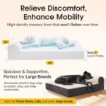 KOPEKS Jumbo Orthopedic Dog Bed - 7-inch Thick Memory Foam Pet Bed with Pillow with Removable Cover & Free Waterproof Liner - for Large Breed Dogs, XL, Brown-Plush Top - Image 4