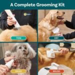 PetCove FurrFluff Dog Grooming Vacuum, Clippers, Blow Dryer, 2.6L Dust Bin | Dog Vacuum for Shedding Grooming with HEPA Filter, Nail Grinder, Self-Cleaning Brushes, 3-Speed Suction, 3 Heat Settings - Image 6
