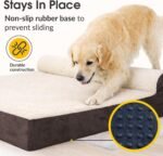 KOPEKS Jumbo Orthopedic Dog Bed - 7-inch Thick Memory Foam Pet Bed with Pillow with Removable Cover & Free Waterproof Liner - for Large Breed Dogs, XL, Brown-Plush Top - Image 8