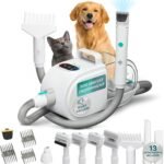 PetCove FurrFluff Dog Grooming Vacuum, Clippers, Blow Dryer, 2.6L Dust Bin | Dog Vacuum for Shedding Grooming with HEPA Filter, Nail Grinder, Self-Cleaning Brushes, 3-Speed Suction, 3 Heat Settings