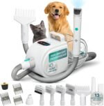 PetCove FurrFluff Dog Grooming Vacuum, Clippers, Blow Dryer, 2.6L Dust Bin | Dog Vacuum for Shedding Grooming with HEPA Filter, Nail Grinder, Self-Cleaning Brushes, 3-Speed Suction, 3 Heat Settings