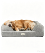 Friends Forever X-Large Dog Bed, Orthopedic Dog Sofa Memory Foam Mattress, Calming Dog Couch Bed, Wall Rim Pillow, Water Resistant Liner, Washable Cover, Non-Slip Bottom, Chester, X-Large Grey | Calming Dog Couch, Water Resistant Pet Bed, Washable Cover, Non-Slip Bottom, Chester, Grey, 44" x 34" x 10"