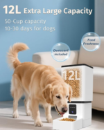 Automatic Dog Feeder Large Breed: 12L/50 Cup Capacity for Kibble up to 20mm | Anti-Clog Dog Food Dispenser - HD 1080P Camera for Remote Mealtime Check-Ins - WiFi App Scheduling Easy Setup by Yakry - Image 2